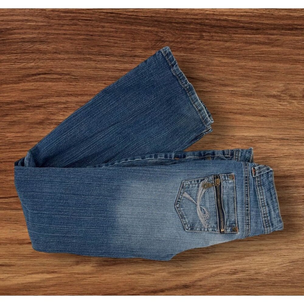 L.E.I Ashley Trouble Bootcut Jeans with Zippered Back Pockets Size 7